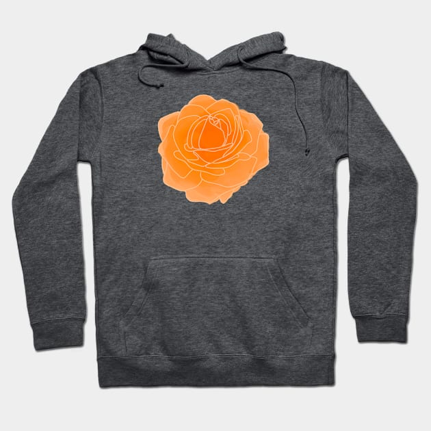 Orange Pop Art Rose Hoodie by hannahjgb